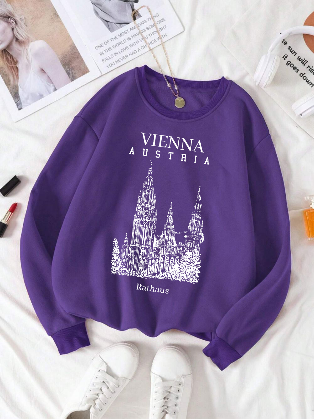 Winter Clothing Vienna - Damska bluza z nadrukiem Rathaus w