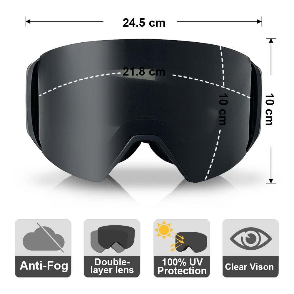 Snow Goggle Uv - Profesjonalne gogle narciarskie męskie damskie przeciwmgielne