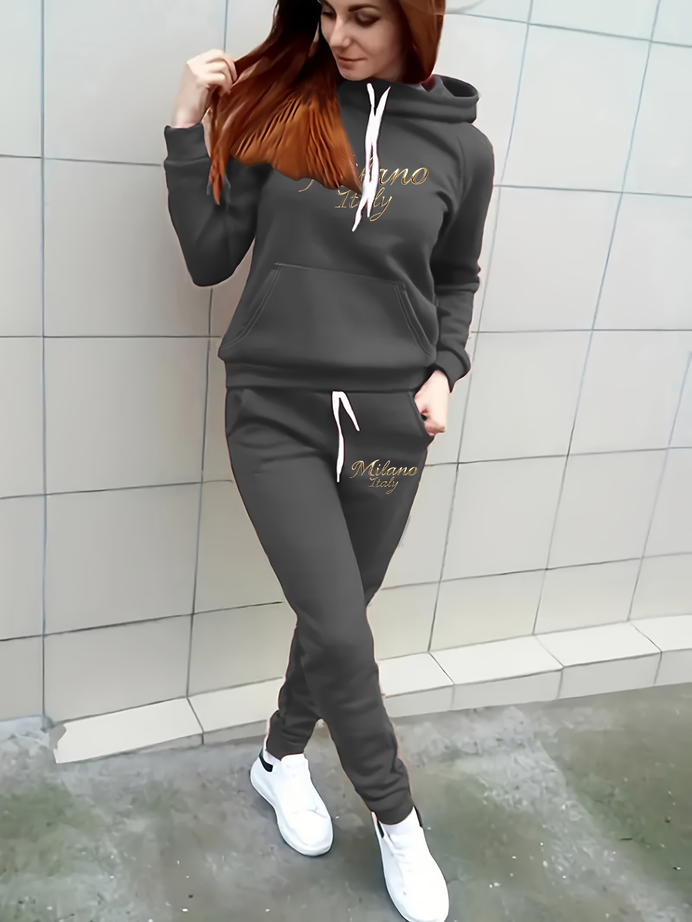 Winter Clothing Essential - Jesienno-zimowy, ocieplany polarem, gruby komplet bluzy
