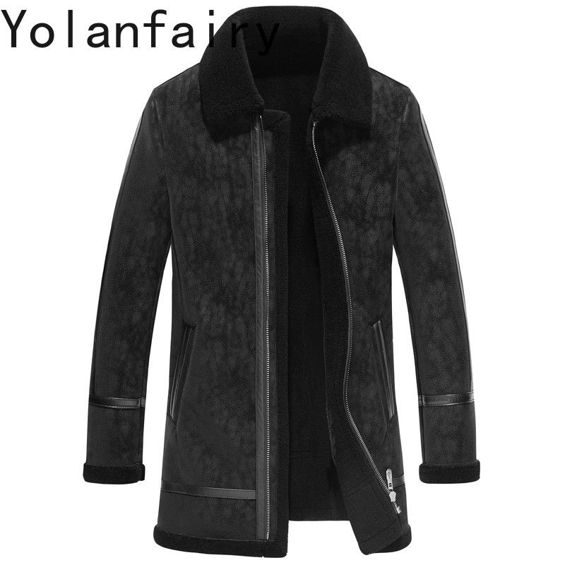 Warm Winter Clothing - YOLANFAIRY Kurtka męska z owczej wełny