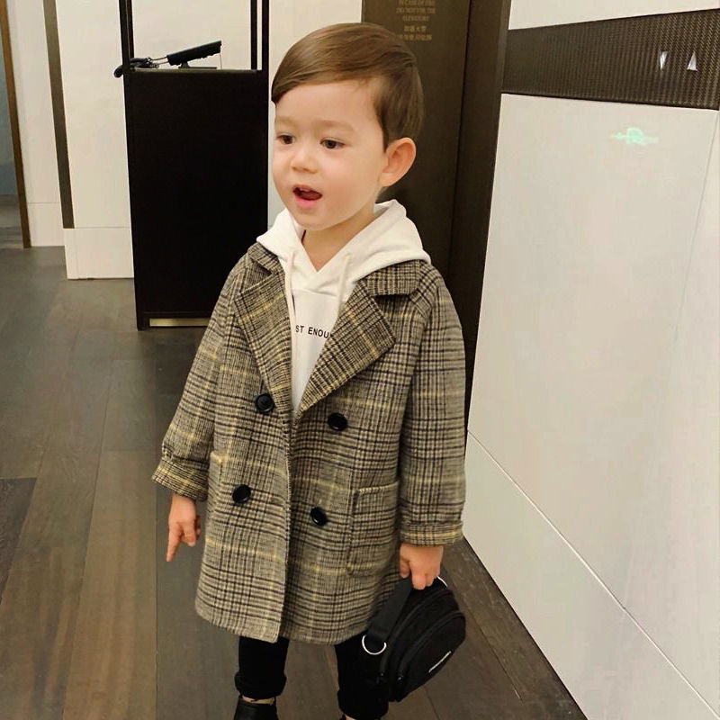 Winter Clothing Toddler - Zimowe kurtki w kratkę chłopcy dziewczęta