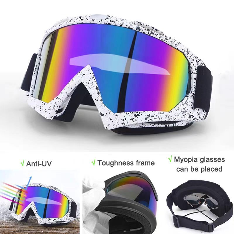 Snow Goggle Uv - Duże Gogle Motocyklowe Męskie Damskie Wiatroodporne