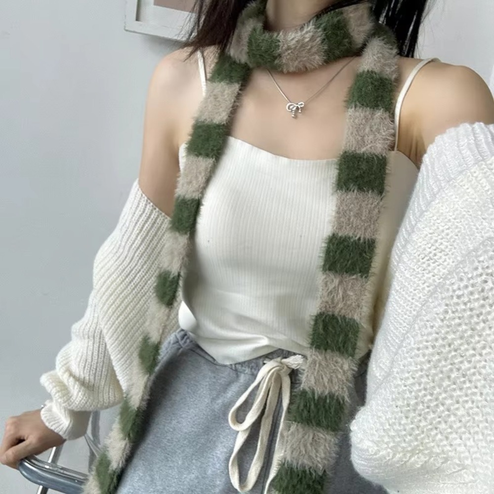 Warm Winter Clothing - Akcesoria odzieżowe Y2 Paski Szalik Dzianinowy