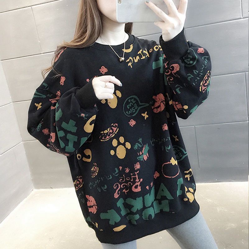 Winter Clothing Essential - Luźne damskie bluzy z nadrukiem w