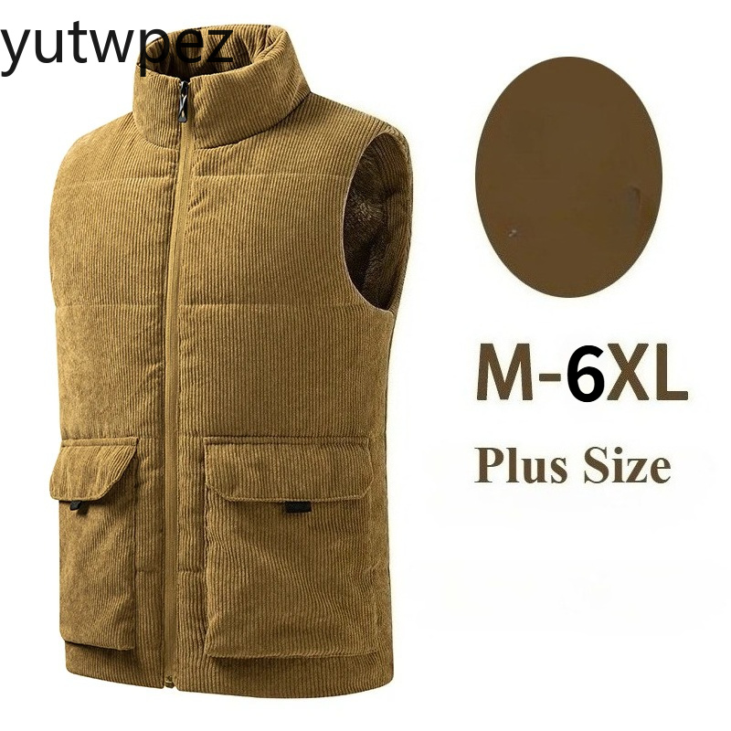 Warm Winter Clothing - Męska wełniana kamizelka outdoorowa, ocieplana bawełną,
