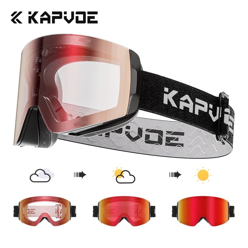 Snow Goggle Uv - KAPVOE Magnetyczne Gogle Śnieżne Dwuwarstwowe Przeciwmgielne