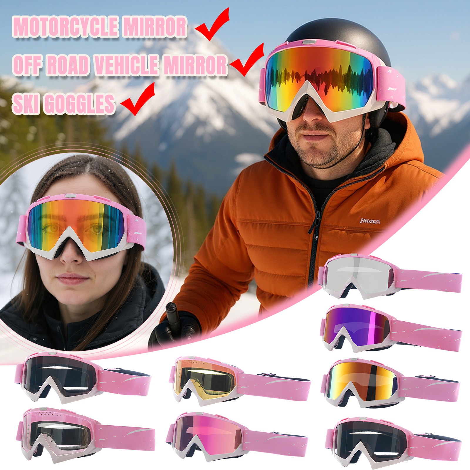 Snow Goggle Uv - Okulary narciarskie, maska narciarska, okulary taktyczne,