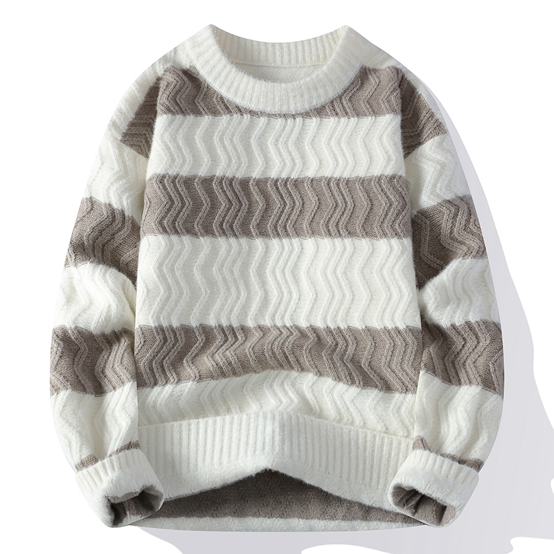 Sweter w paski męski jesienno- – Winter Clothes Shop recenzja i cena
