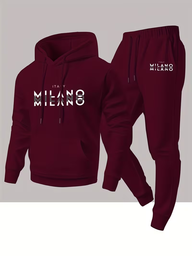 Męski modny zestaw z nadrukiem – Warm Winter Clothing recenzja i cena